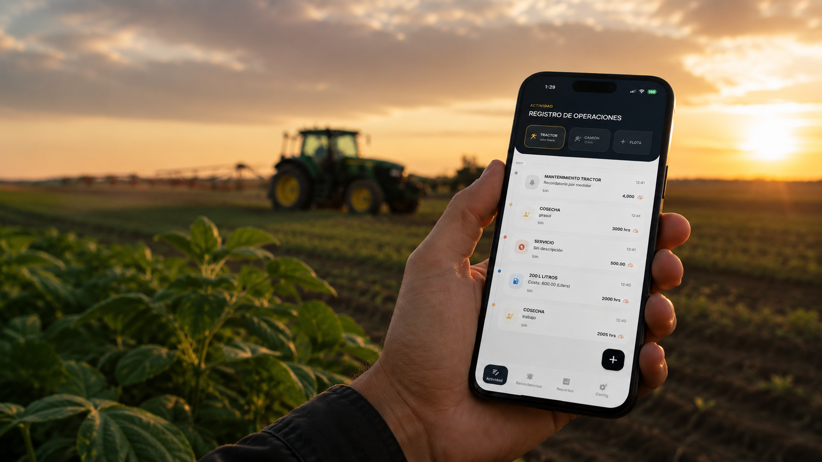 App RCM: registro de operaciones de maquinaria