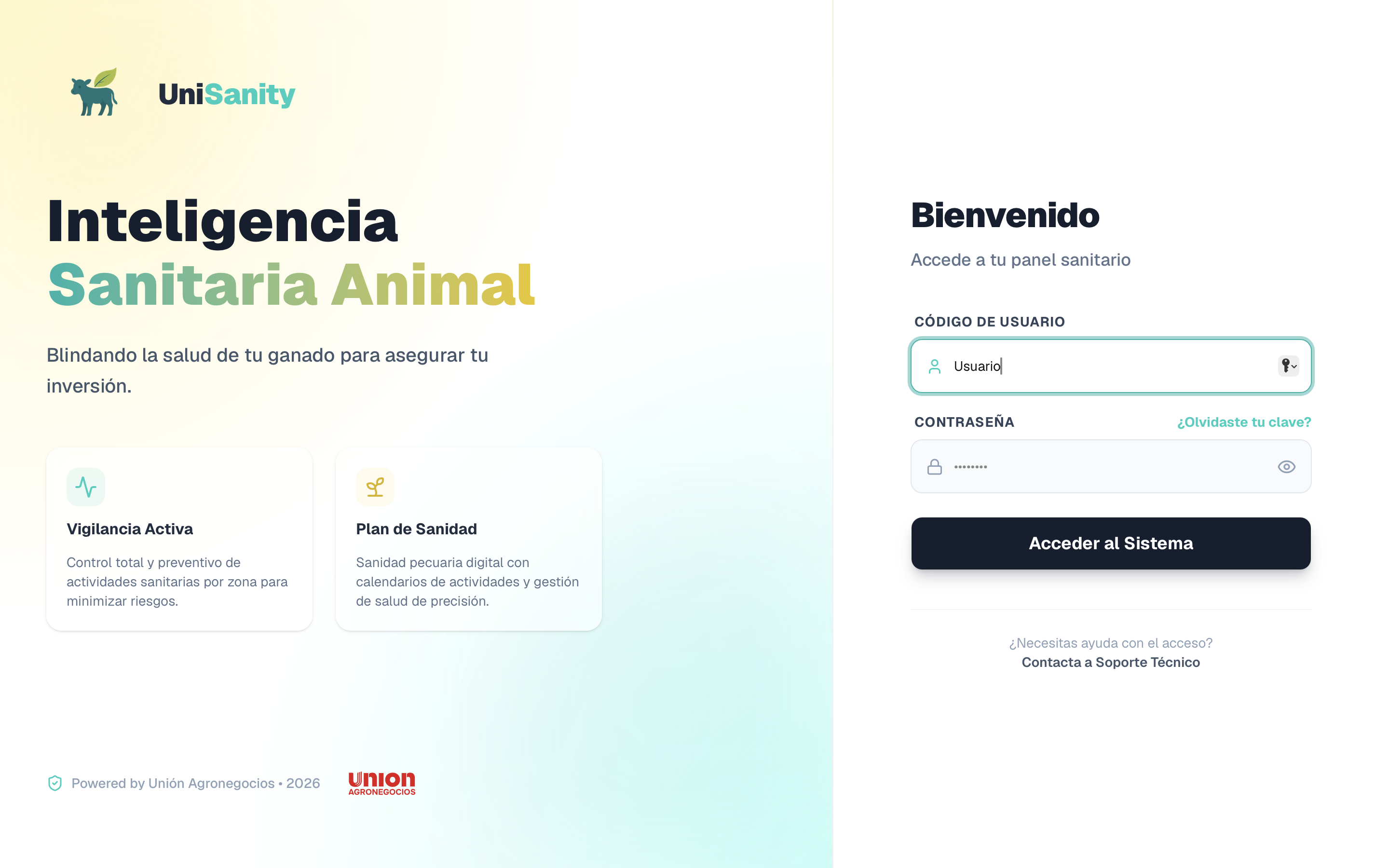UniSanity — access to the animal-health intelligence platform